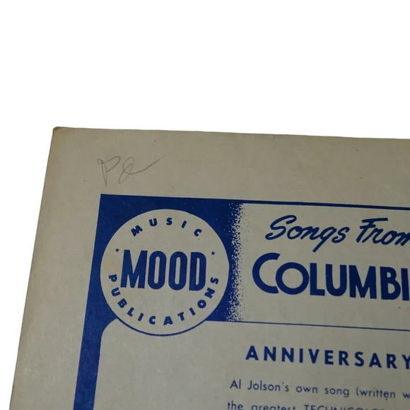 Vintage Anniversary Song from Columbia Picture The Jolson Story Sheet Music Art - Picture 3 of 5